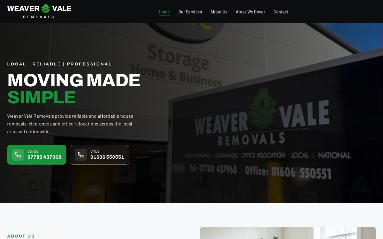 Weaver Vale Removals website